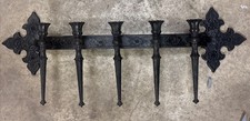 Medieval Wall 5 Sconce Gothic 30” Candle Holder Decor Vtg Dungeon picture