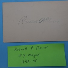 Roswell P. Flower American Politician NEW YORK MAYOR 1892-95 AUTOGRAPH CUT picture