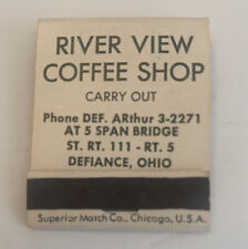 Vintage River View Coffee Shop Matchbook Full Unstruck Matches Ad Souvenir picture