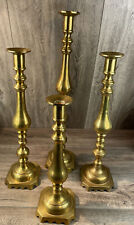 Solid Brass Candlestick Candle Holders Lot of 4 Wedding Vintage Up to 26 inch picture