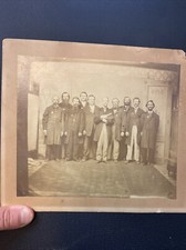 VTG 1900s Civil War Reunion Photograph Confederate Union Officers Star Badge CDV picture