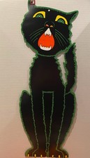 Vintage Beistle Halloween Die Cut Decoration Howlong Black Cat 23