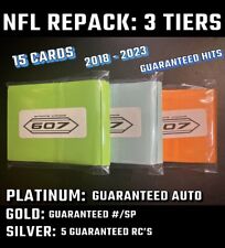 HIGH END NFL Repack 2018-2023: 15 CARDS w/ GUARANTEED Auto, Relic, RCs: 3 Tiers picture