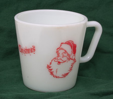Vintage Pyrex Merry Christmas Santa Claus Mug 1410 Excellent Used Condition picture