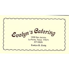 Evelyn B Craig Catering La Porte TX Vintage Business Card SD9-B12 picture