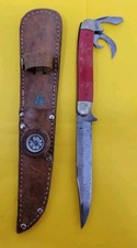 Vintage Roy Rogers and Trigger Pocket Long Knife Leather Sheath Compass RARE picture