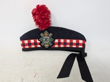 Vintage Scottish Black Watch Glengarry Bonnet w/ Red Hackle Badge (94) picture