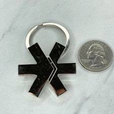 Silver Tone E-Trade Logo Advertising Keychain Keyring picture