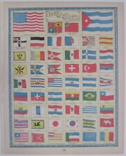 Original 1899 Color Lithograph FLAGS OF ALL NATIONS 44-Star United States Flag picture