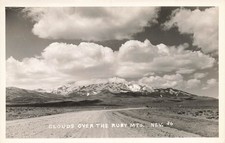 LP14 Elko County Nevada Clouds over Ruby Mountains RPPC Postcard picture