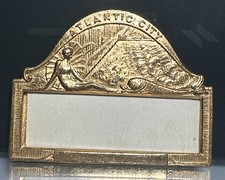 1920’s Atlantic City New Jersey Boardwalk Steel Pier Art Deco Name Badge Pinback picture
