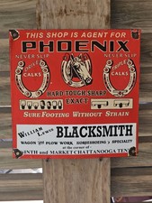 VINTAGE 1950'S PHOENIX NEVER SLIP HORSESHOE PORCELAIN SIGN 10