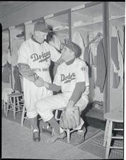 Jackie Robinson Pee Wee Reese;Double Play 1951 OLD PHOTO picture