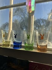 Rare vintage Y2K Playboy Bunny Colored Shot Glasses picture