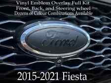 2015-2021 Ford Fiesta Vinyl Emblem Overlay Full Kit Front/Back/Steering Wheel picture