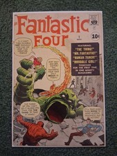 FANTASTIC FOUR #1 1961 1ST APP MARVEL COMICS VG 4.0 QUALIFIED MISSING AD PAGE CT picture
