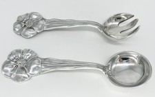 VTG Heavy Weight Salad Fork Set Floral Hacienda Real Mex. Aluminum Hand Polished picture