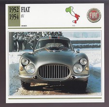 1952 1953 1954 Fiat 8V Coupe Italian Sports Car Photo Spec Sheet Info ATLAS CARD picture