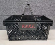 Vtg Y2K Dept Store D.A.R.E Plastic Shopping Hand Basket Drug Awareness Rare picture