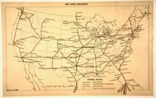 1932 ORIGINAL MAP AIR MAIL ROUTES U.S POST OFFICE / LINEN-BACKED / RARE picture