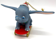 Vintage Grolier Porcelain Dumbo the Elephant on a Christmas Sled Ornament picture