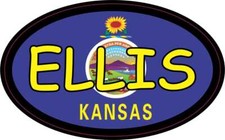 StickerTalk Ellis Kansas Oval Vinyl Sticker, 4 inches by 2.5 inches picture
