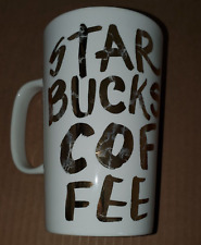 Starbucks 2015 Coffee Mug White w/ Gold Graffiti Letters Starbucks Coffee 12 oz picture