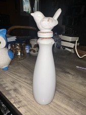 World Market Ceramic Bottle or Decanter With a Figural Bird Stopper Vinegar Oil picture