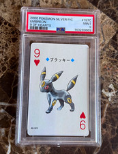UMBREON POKÉMON 2000 NINTENDO SILVER 9 OF HEARTS PSA 10 NEW CERT #197c RARE picture