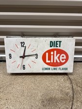 Vintage DIET LIKE SOLDA LEMON LIME backlit clock 60s BARN FIND READ picture