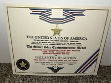 SILVER COMMEMORATIVE STAR MEDAL CERTIFICATE ~ TYPE-2 w/PRINTING picture