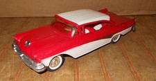 Vintage 1958 Ford Fairlane 500 Promo Friction Car AMT 1/25 Two-Tone Red White picture