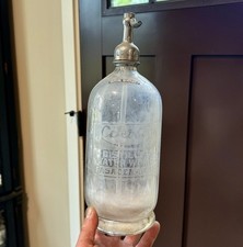 Liviti Distilled Water Works Pasadena CA Rare Etched Siphon Seltzer Bottle Nice picture