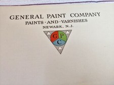 1920s General Paint Company Newark NJ Letter Head Stationary Sheet picture