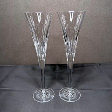 Waterford Crystal Champagne Flutes Clear Times Square 2008 100 Years Set 2 Pair picture
