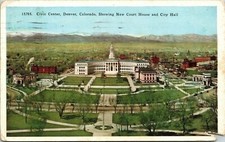 Civic Center Denver Colorado CO Court House City Hall WB Postcard Cancel PM WOB picture