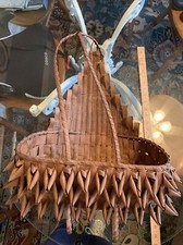 Native American Basket ANTIQUE Northeast Indian Amazing Tape Loom picture