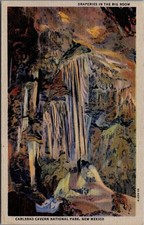 Carlsbad Cavern NM Draperies Big Room Curteich Linen Postcard C.T. Art-Colortone picture