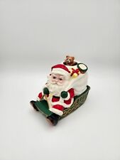 VTG Enesco Santa on Sleigh Ceramic Music Figurine-Christmas-RARE picture