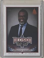 1 OF 1 BRANDON JOHNSON #/D 1/1 2023 DECISION COPPER FOIL SP CARD CHICAGO MAYOR picture