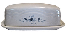 Pfaltzgraff 1/4 Pound Covered Butter Dish Poetry Glossy Retired in 2006 picture