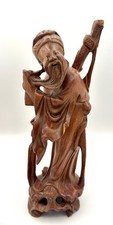 Antique HandCarved Rosewood Statue/Figurine of Shou Lao-Chinese God of Longevity picture