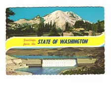 Greetings from the state of Washington vintage postcard unposted picture