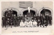 Lake Mills WI Wisconsin Fire Department c1915 RPPC Photo Postcard COPY picture