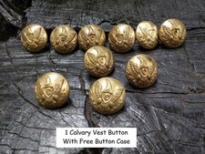 Old Rare Vintage Antique War Relic Calvary Vest Button Free Display Case picture