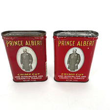 Vintage Prince Albert Crimp Cut EMPTY Tins Set Of 2 picture
