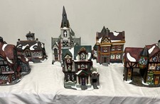 6 Buildings Christmas Victorian Village Set Costco 1999 Grandeur Noel picture