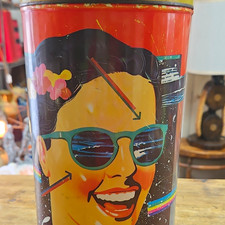 Vintage Fiorucci Advertising Graphic 1980's New Wave Girl Tin Can picture