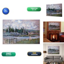 Monet Wall Art Collection View of Vetheuil 1880 Canvas Prints Stretched Framed picture