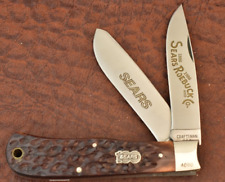 CRAFTSMAN MADE IN USA SEARS & ROEBUCK BONE JUMBO TRAPPER KNIFE 1986 NICE (16073) picture